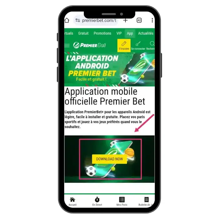 Comment télécharger premier bet APK sur Android