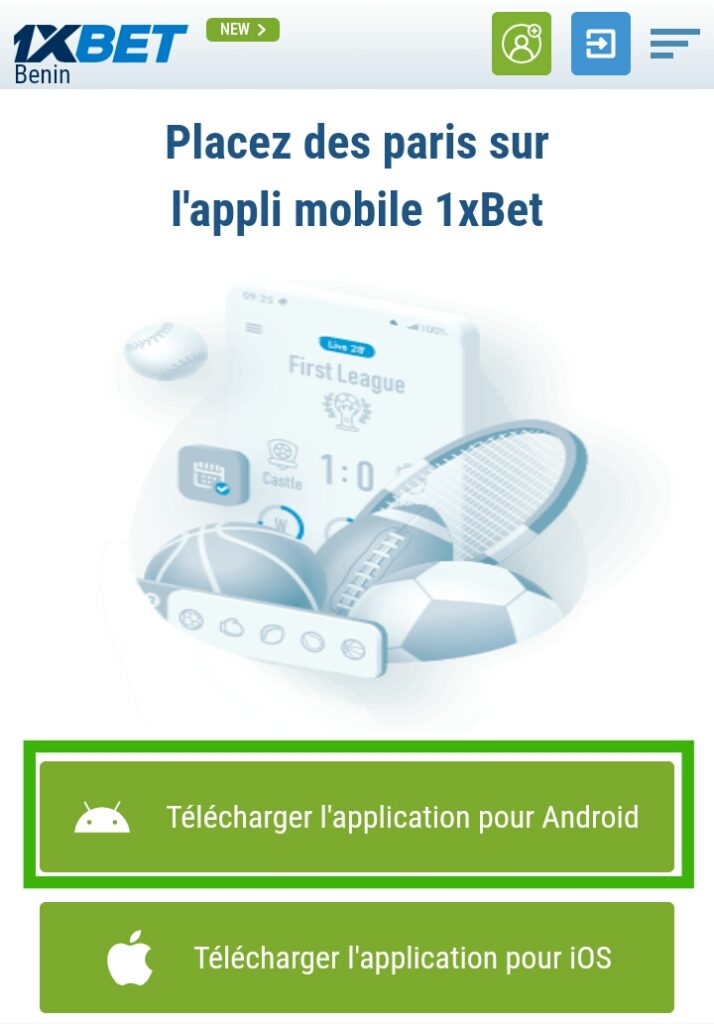 Téléchargement de l'application 1xbet