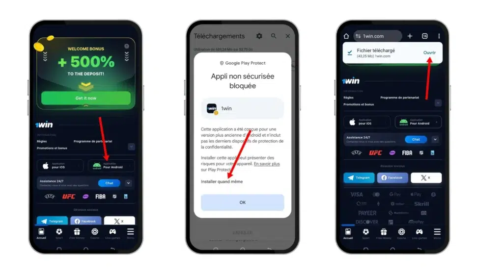 1win telecharger android 1