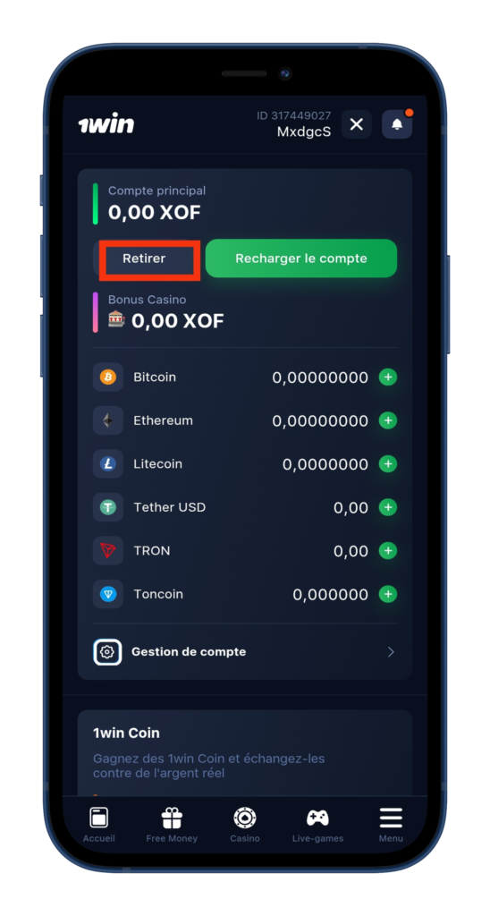 Cliquer sur le bouton Retirer