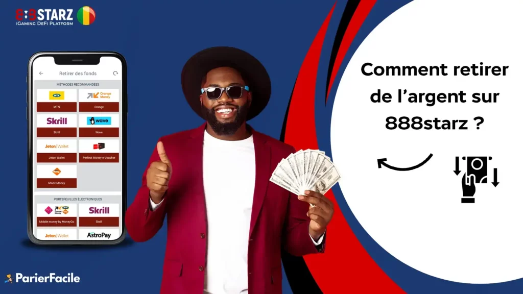 Comment retirer de l’argent sur 888Starz Mali