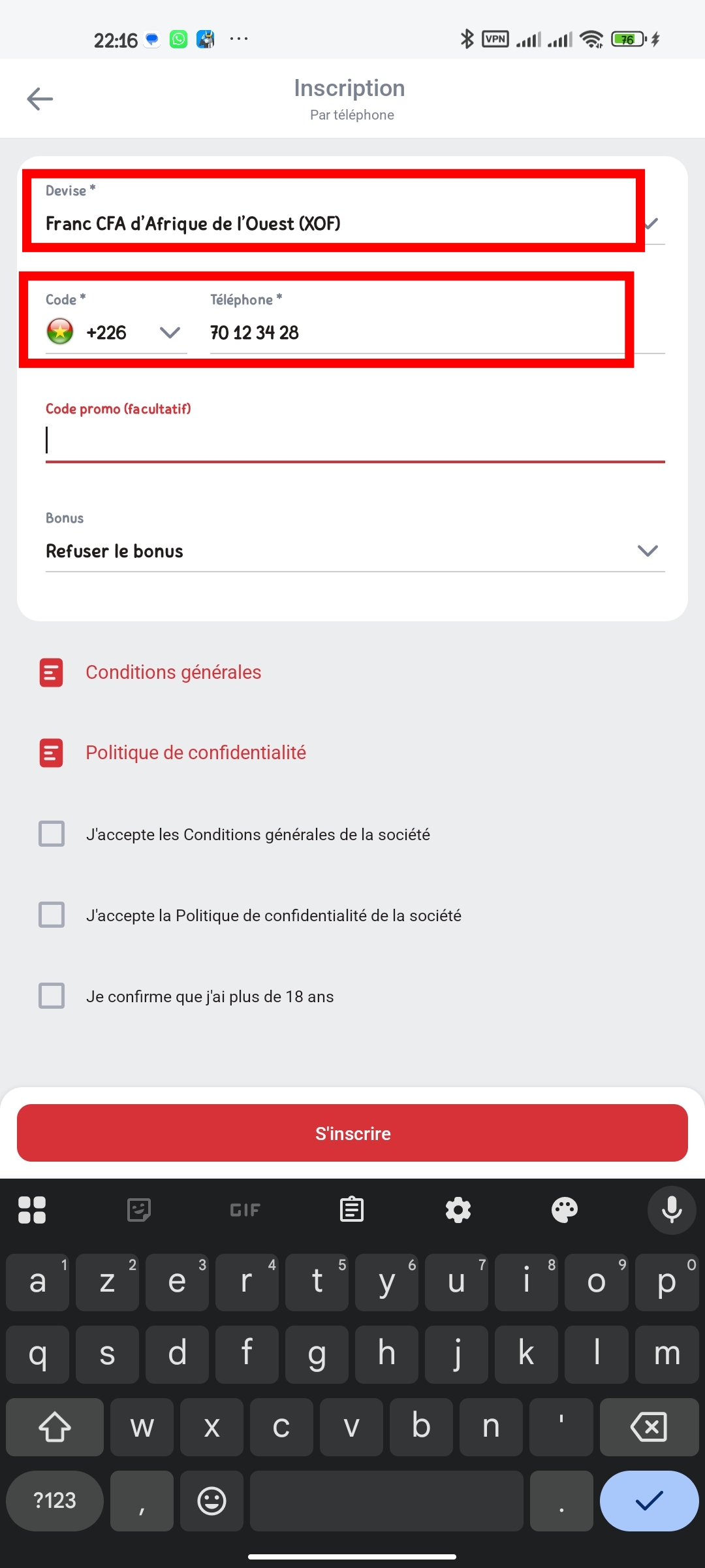 Comment obtenir bonus 888starz burkina faso