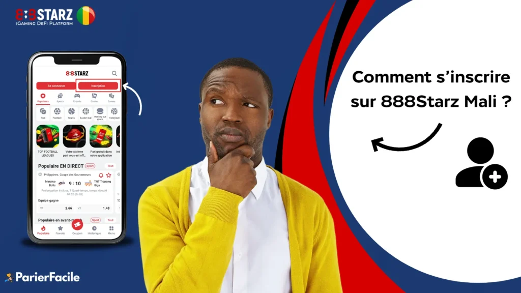 Comment s'inscrire sur 888Starz Mali ?