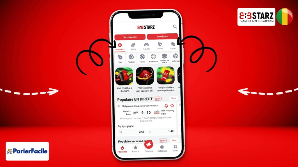 Option de paris disponibles après inscription sur 888Starz Mali
