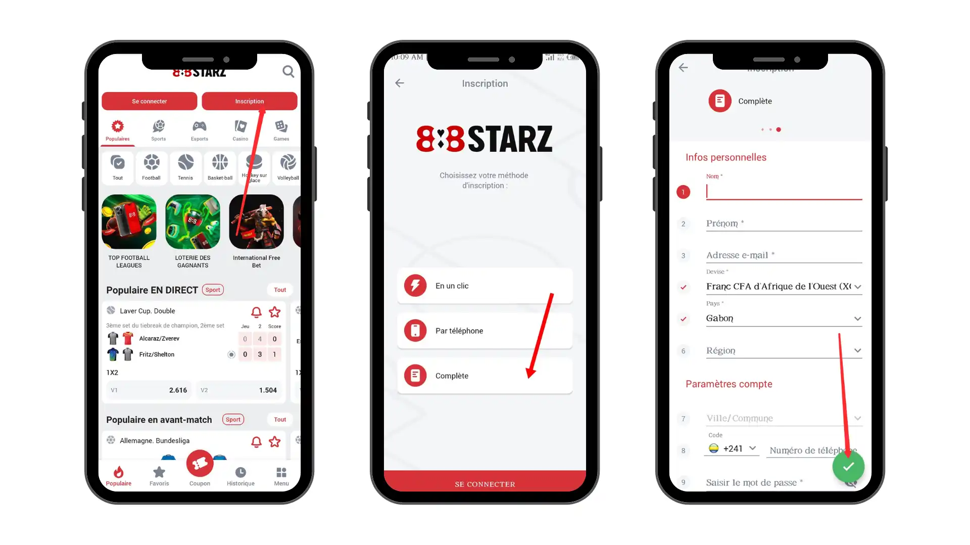 888Starz gabon registration