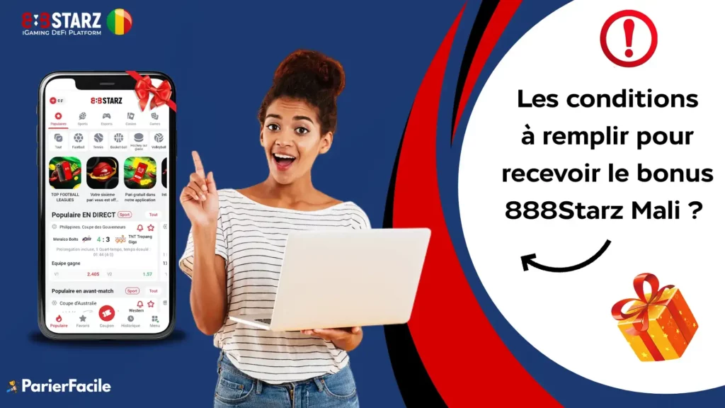 Les conditions pour recevoir le bonus 888Starz Mali