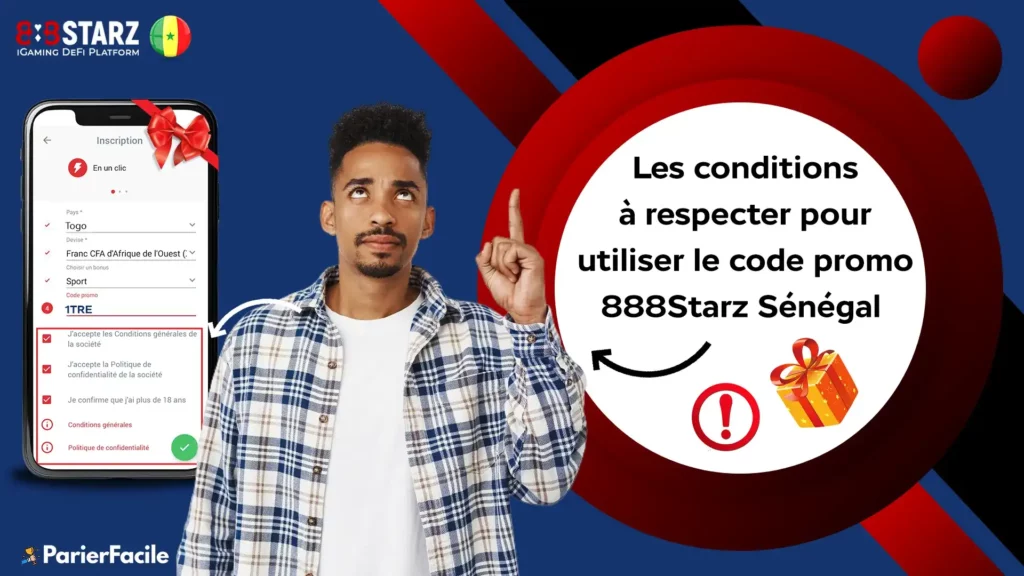 les conditions pour utiliser le code promo 888Starz sénégal