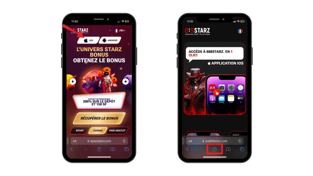 télécharger 888starz App sur iPhone