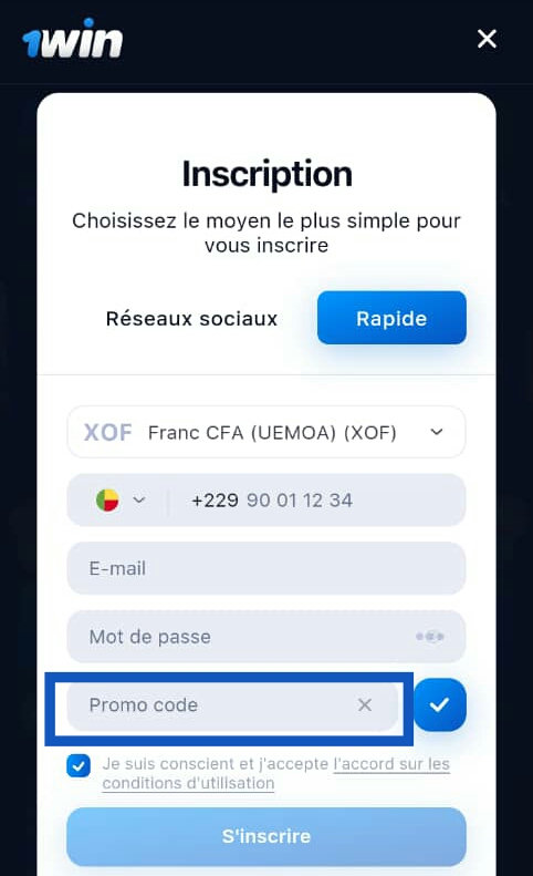 Utilisation du code promo PF241