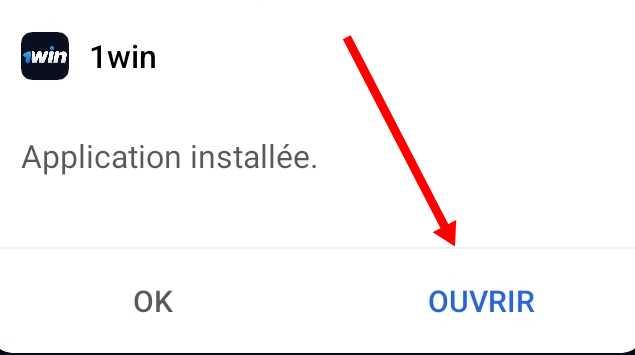 Ouvrir l'application 1win RDC apk