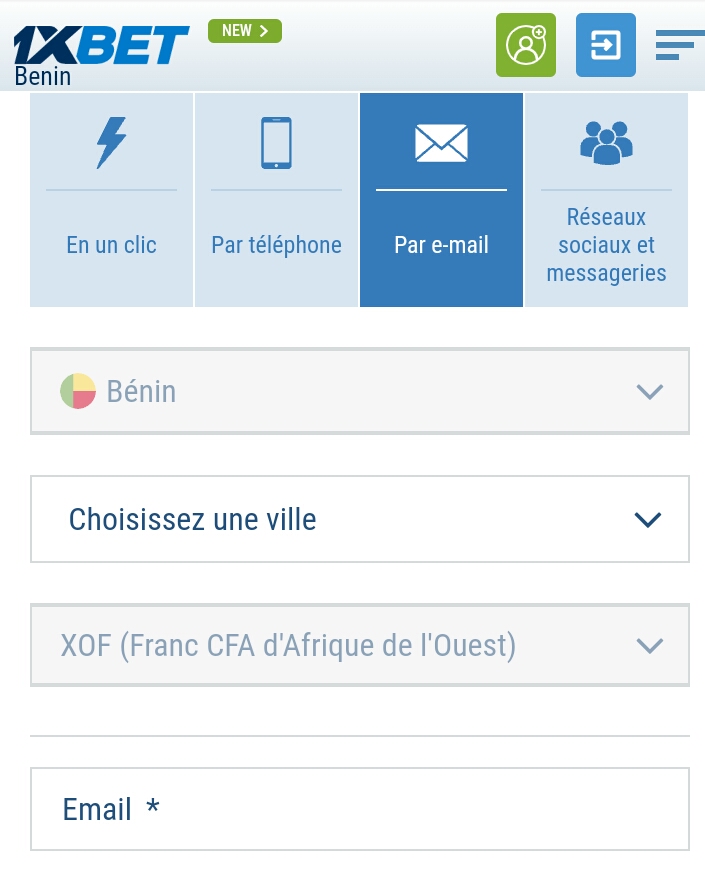 1xbet registration by e-mail