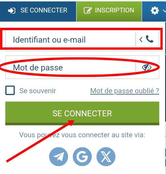 Se connecter à 1xbet