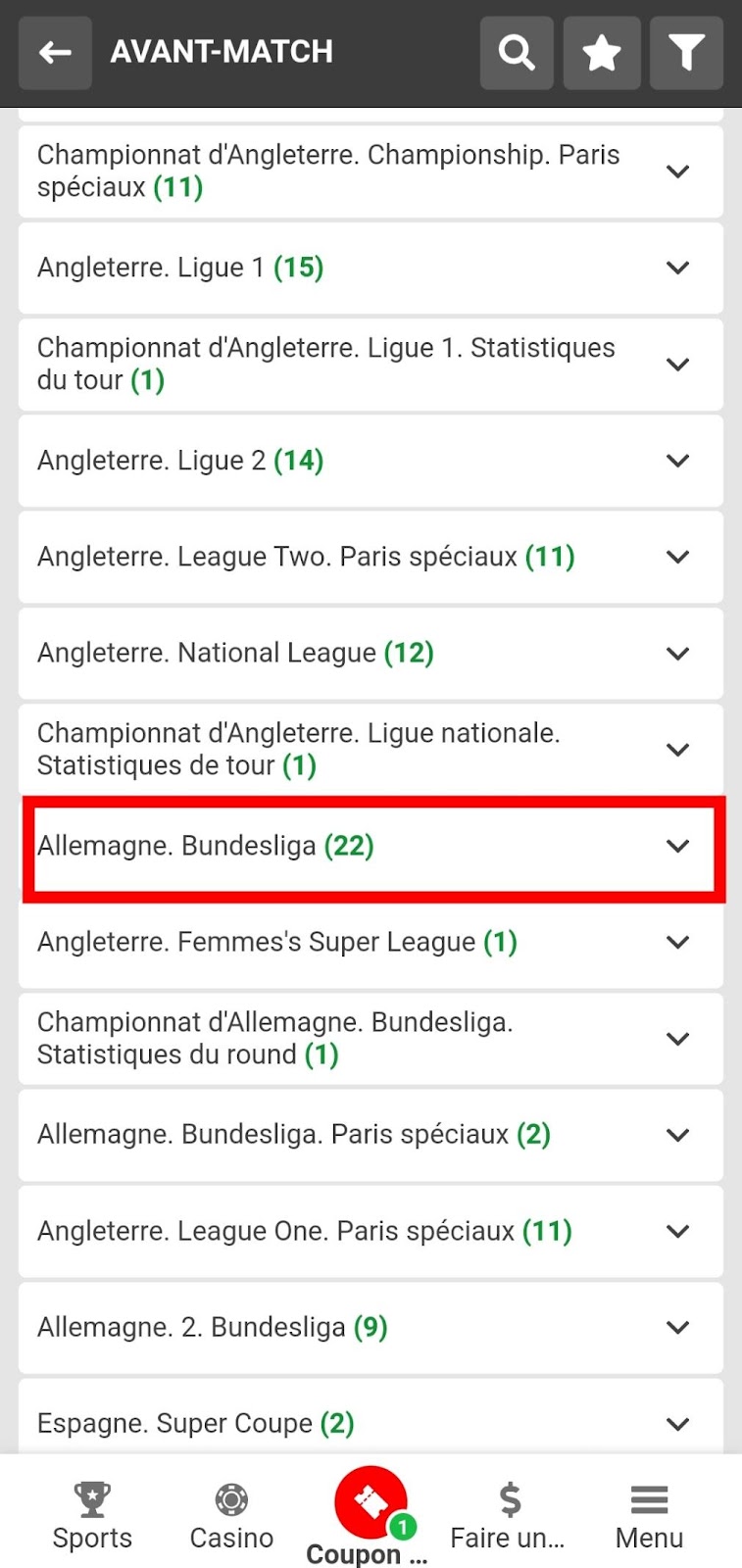 Angleterre Bundesliga