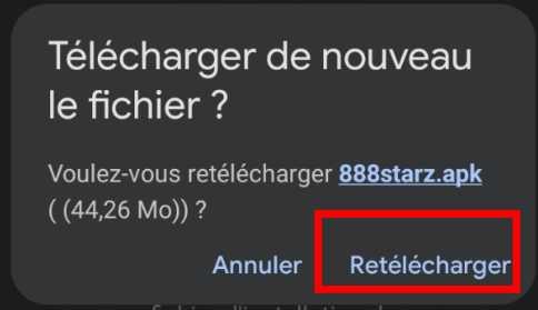 Télécharger le fichier de l'application 888starz apk