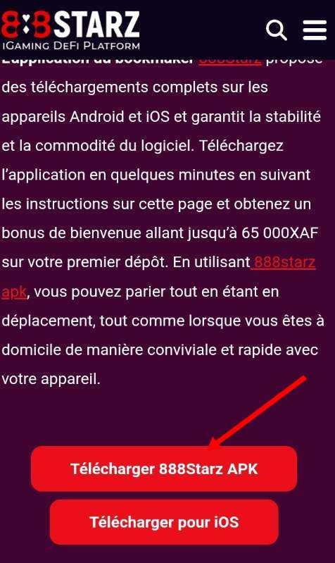 Télécharger 888starz Bénin apk