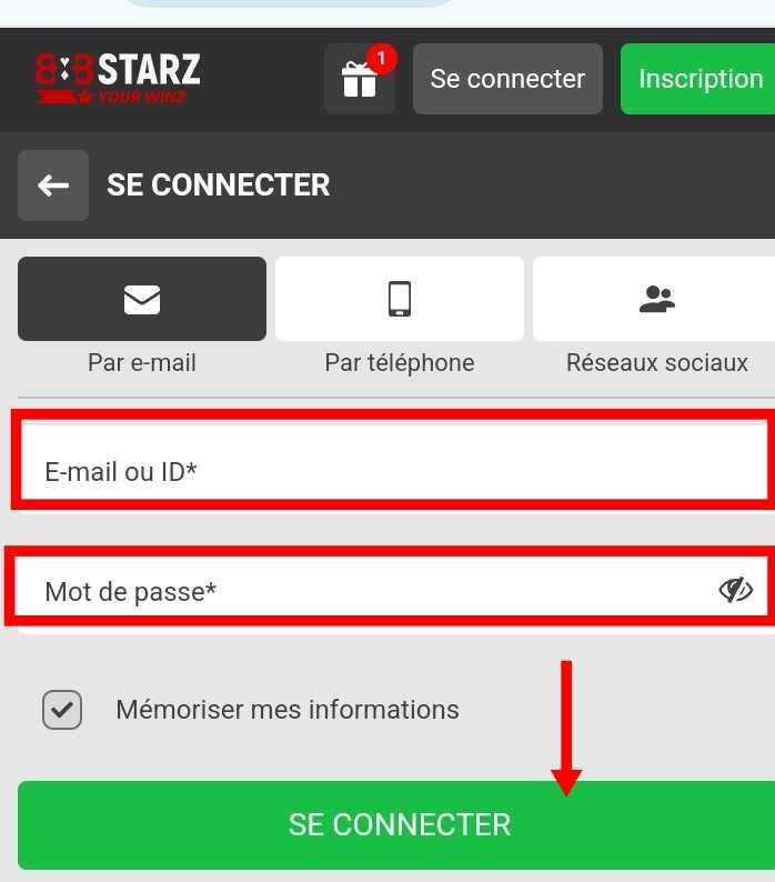 Page de connexion 888starz Togo