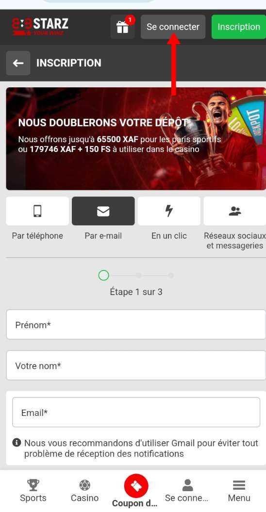 Se connecter à son compte 888starz Togo