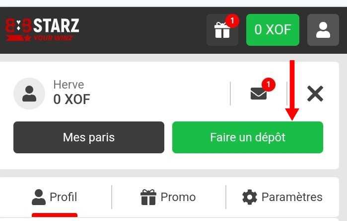 Faire un dépôt sur 888starz Togo