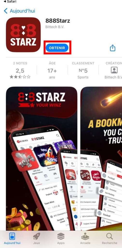 Получите приложение 888starz для iOS