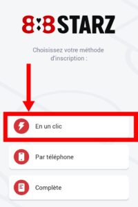 One-click registration on 888starz Togo