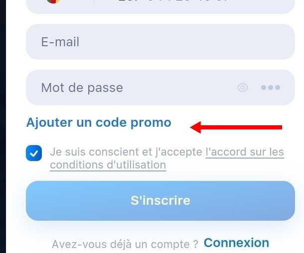 Ajouter un code promo