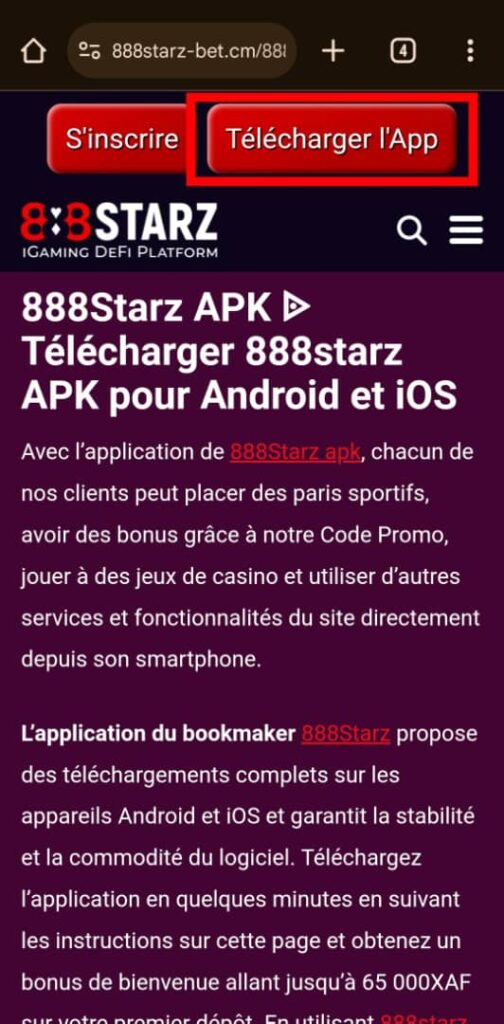 Télécharger 888starz Burkina Faso apk