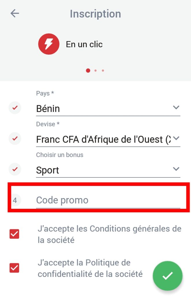 Utiliser le code promo 1TRE