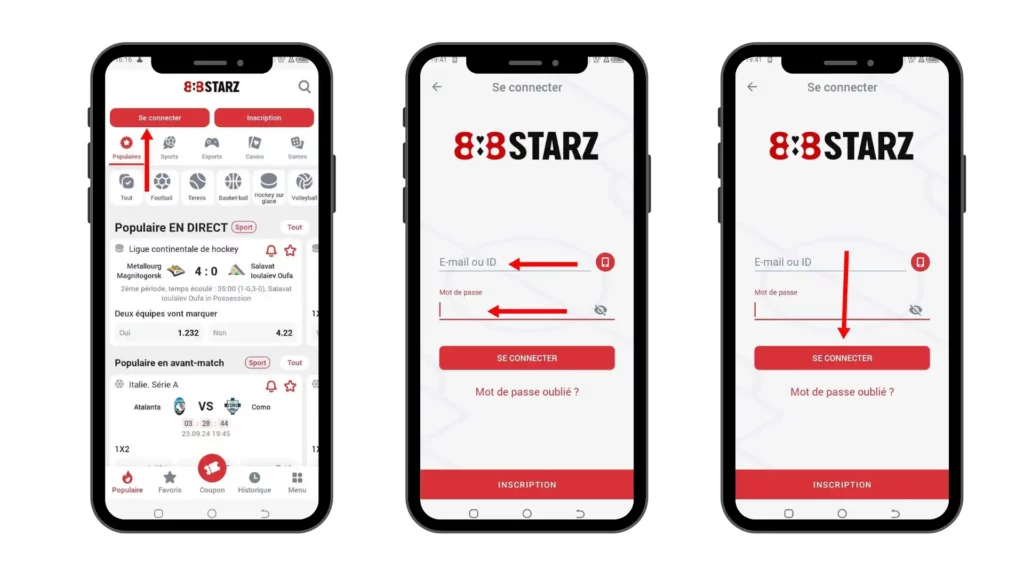 se connecter sur 888starz Guinée