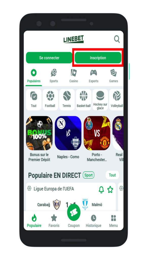 Inscription sur Linebet Cameroun