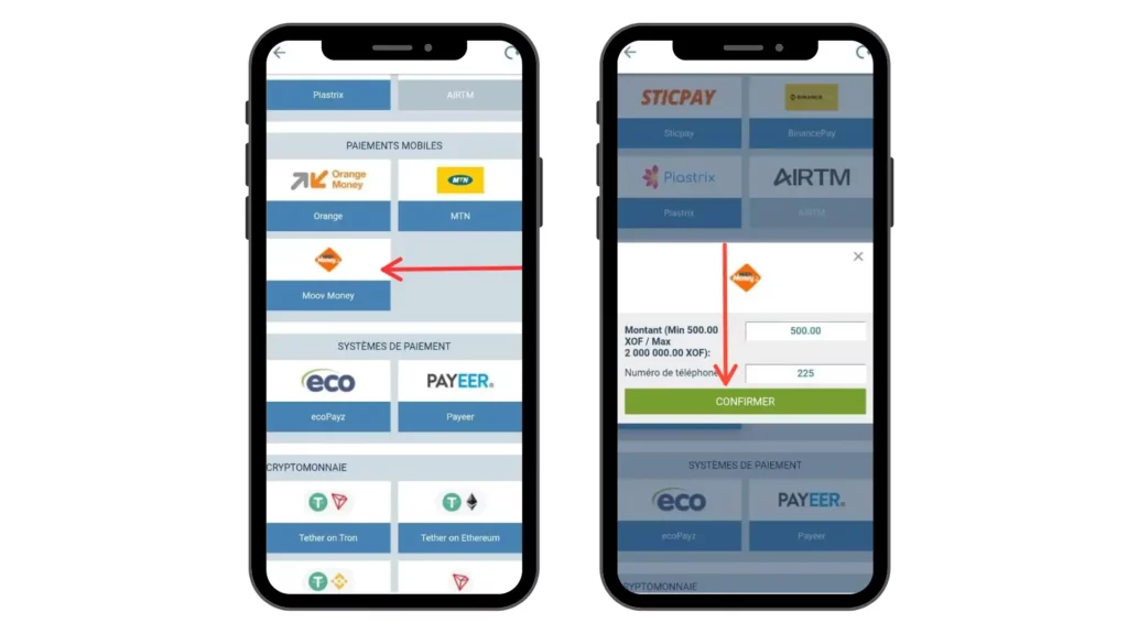 Comment faire un retrait 1xbet : retirer son argent sur 1xbet (Guide complet) 7 Comment retirer l'argent sur 1xbet avec Moov Money