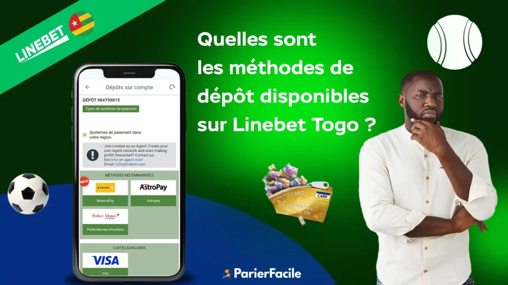 méthodes de dépôt disponibles sur Linebet Togo