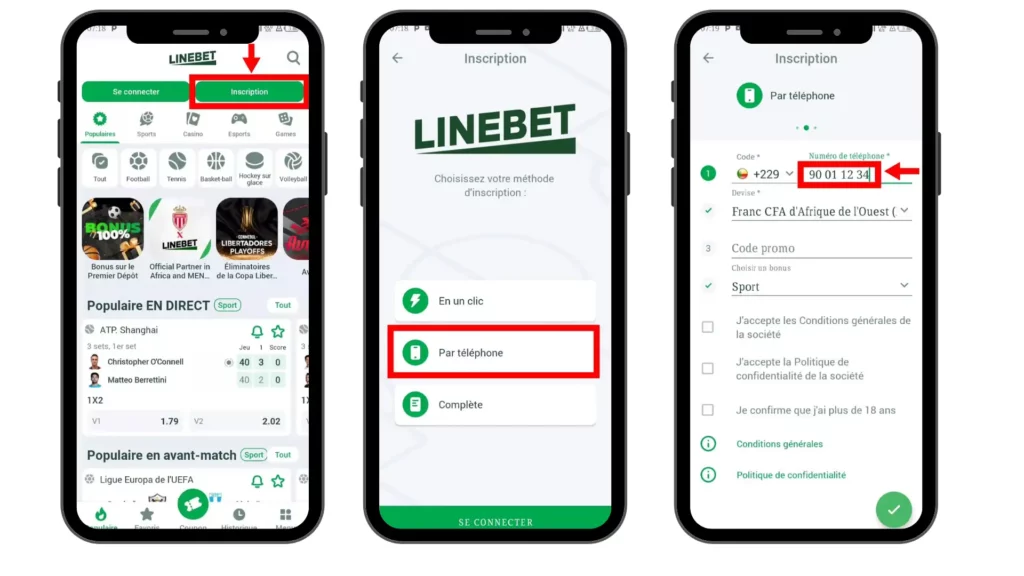 Linebet registration in one click