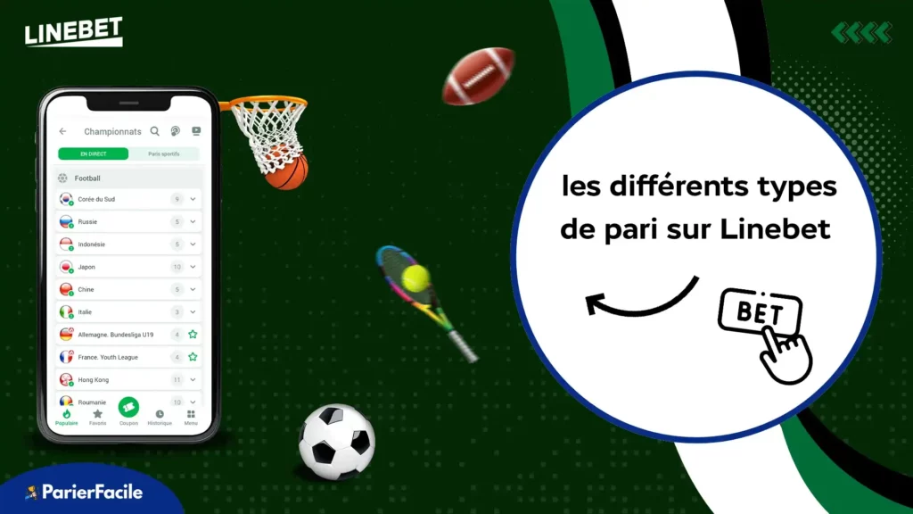 Les différents types de pari sur Linebet