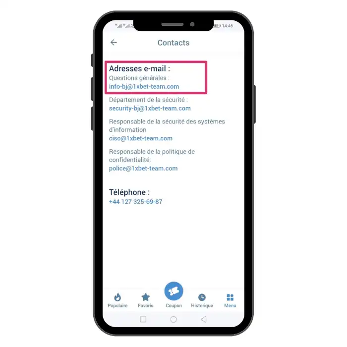 Supprimer un compte 1xbet via email