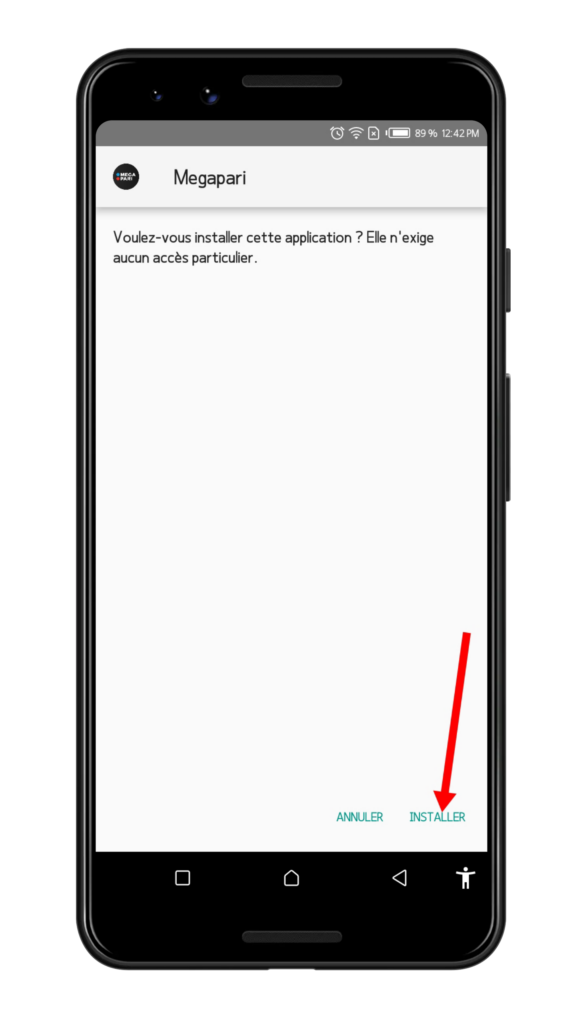 Разрешите установку приложения Megapari apk