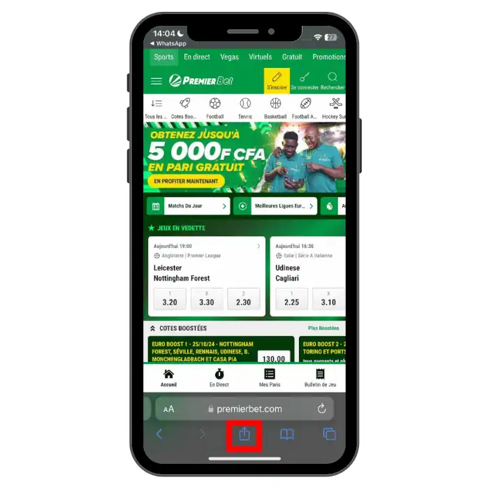 Télécharger premier bet sur iPhone