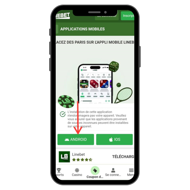 Les étapes pour télécharger Linebet Mali APK