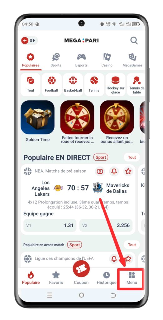 Connexion à notre compte