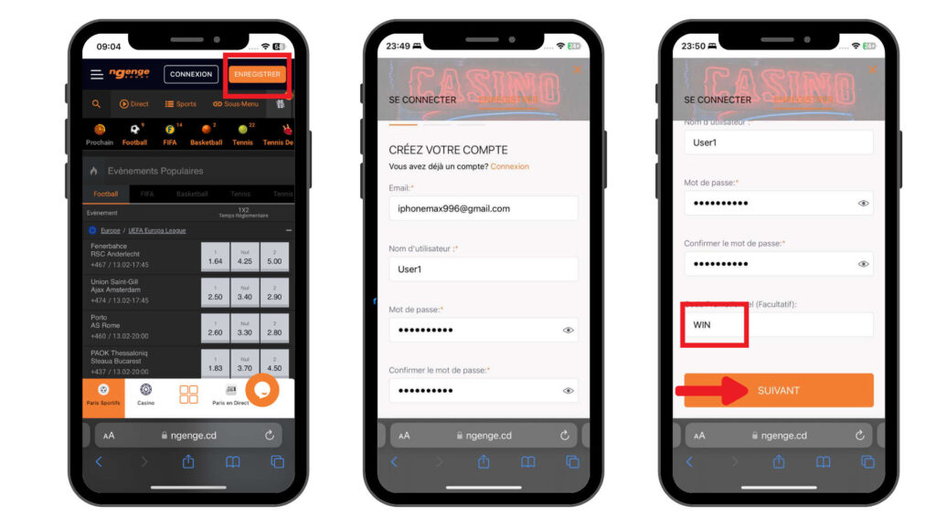 Inscription sur Ngenge