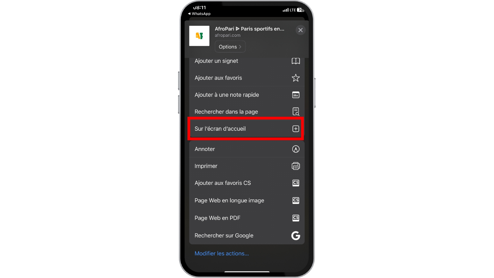 téléchargement de l'appli afropari CM sur iPhone 2