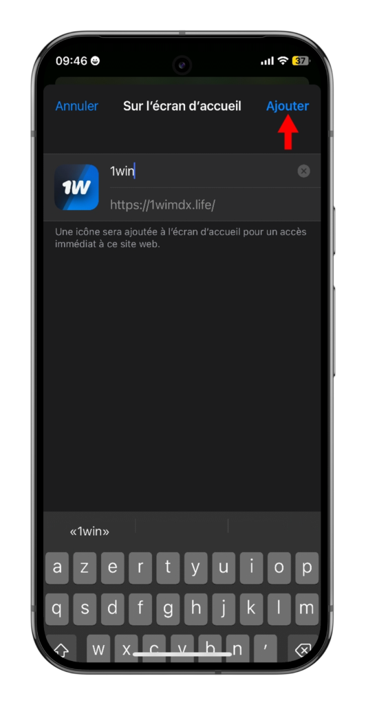 Cliquer sur le bouton ajouter
