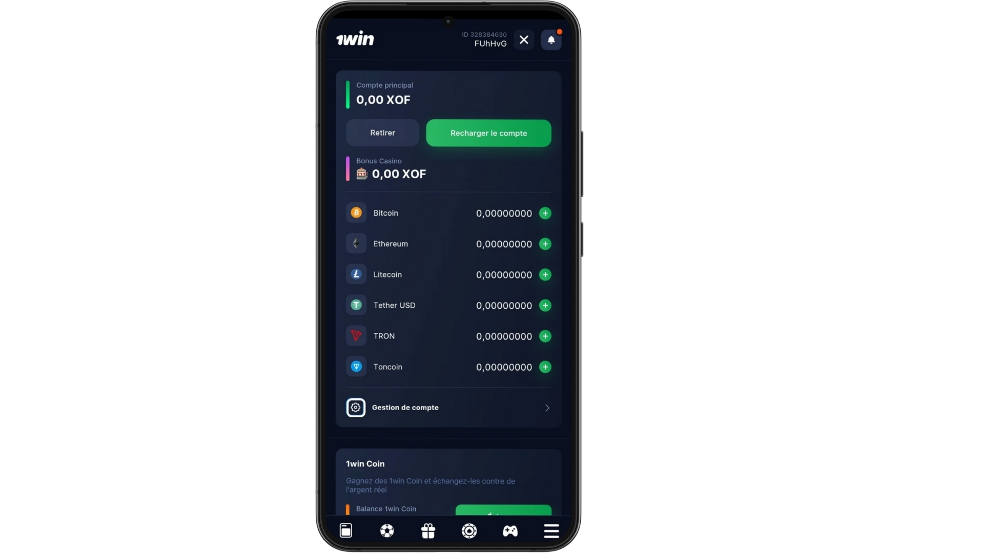 Retrait 1win RDC etape 2