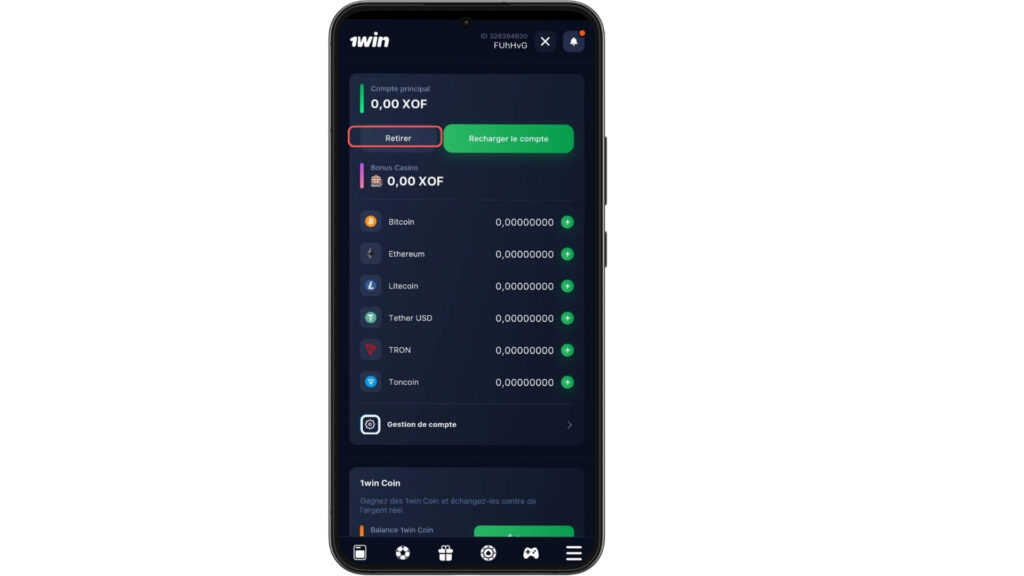 Retrait 1win Senegal ET2