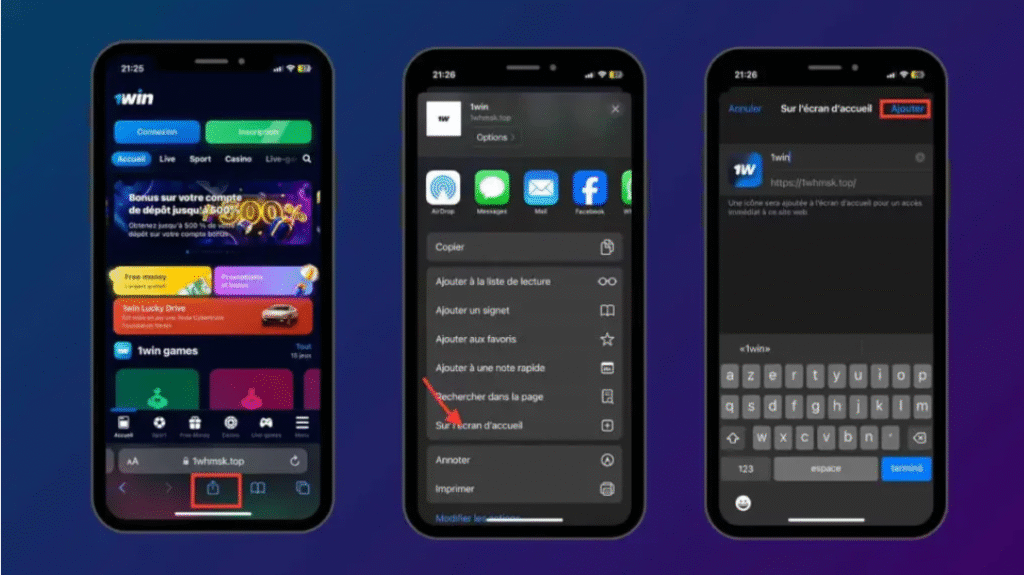 Télécharger 1win sur iPhone