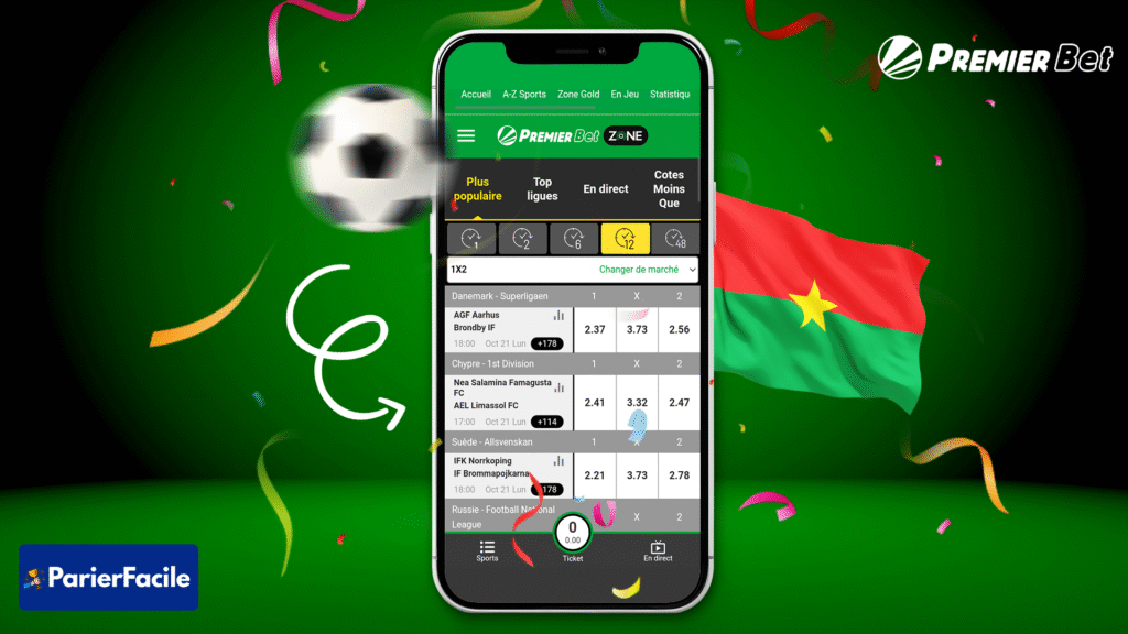 Premier bet zone | Voici la liste des sites web officiels de chaque pays 5 Site officiel de Premier bet zone Burkina Faso