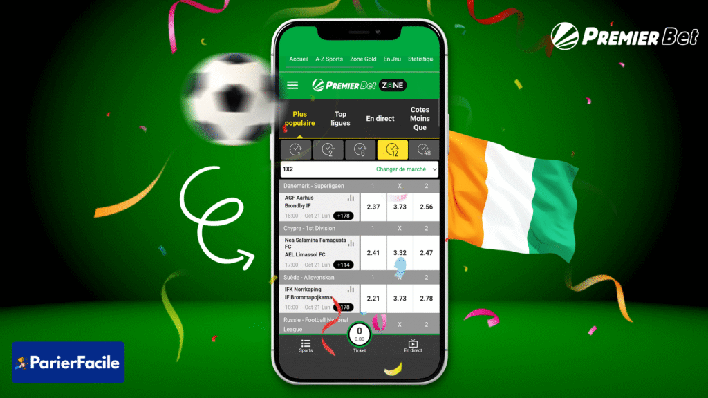 Premier bet zone | Voici la liste des sites web officiels de chaque pays 9 Site officiel de Premier bet zone Côte d'Ivoire
