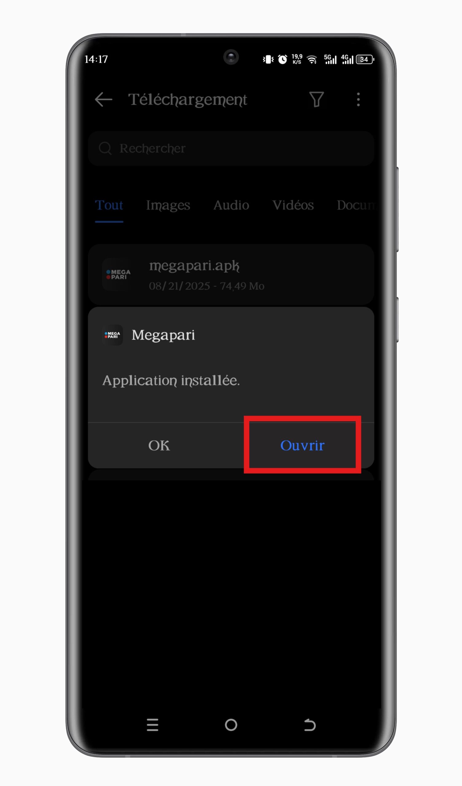 Ouvrez Megapari Apk