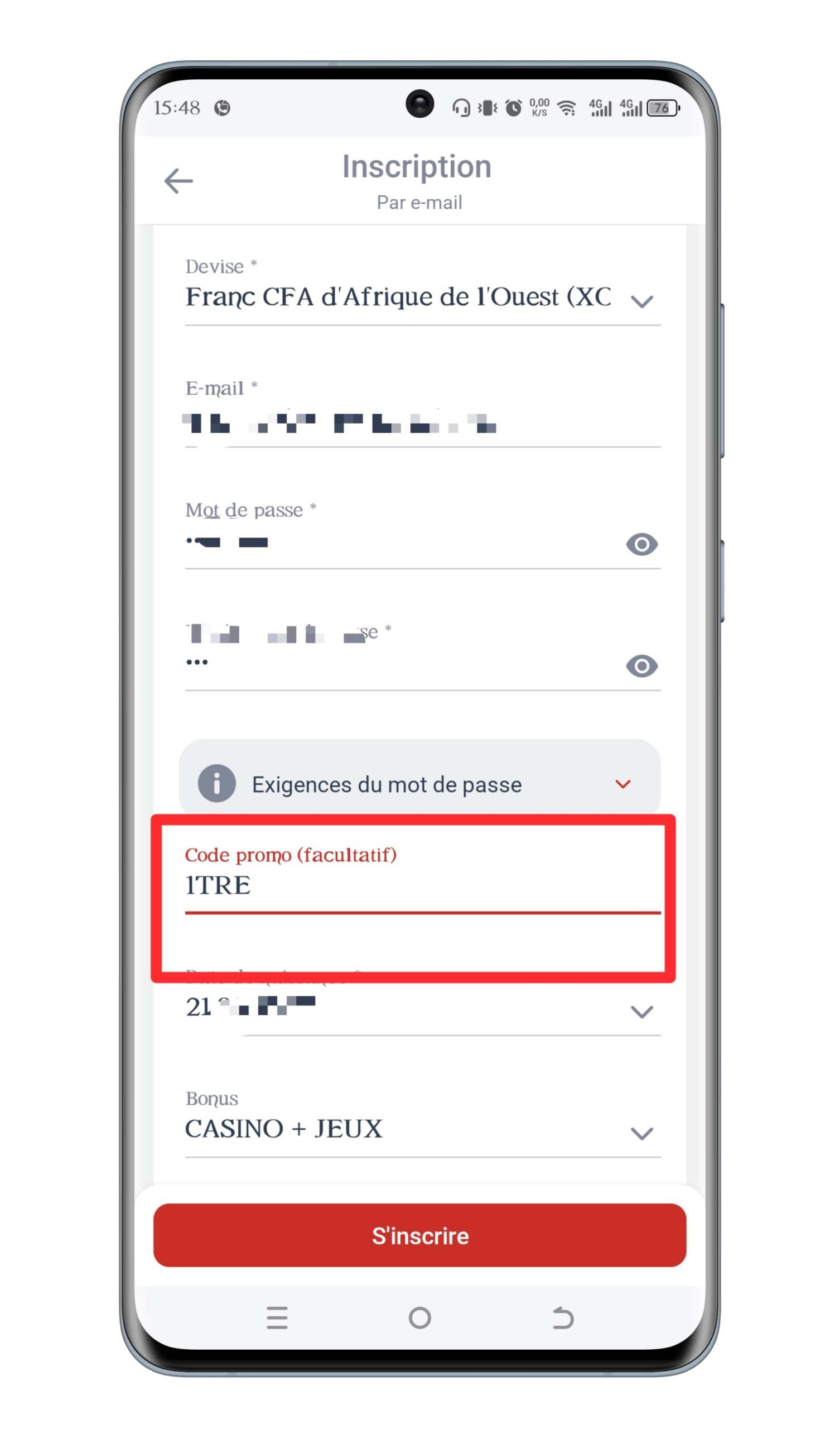 Inscrivez-vous sur Megapari Bénin