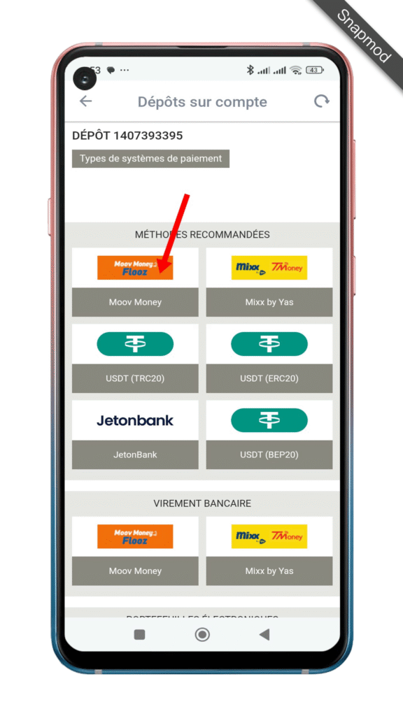 Retrait sur Megapari Togo : comment retirer de l’argent ? 6 Choisir une méthode de paiement