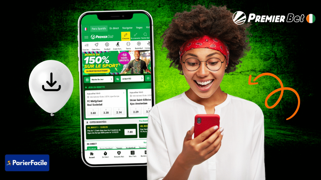 Pariez en ligne avec Premier bet ci apk